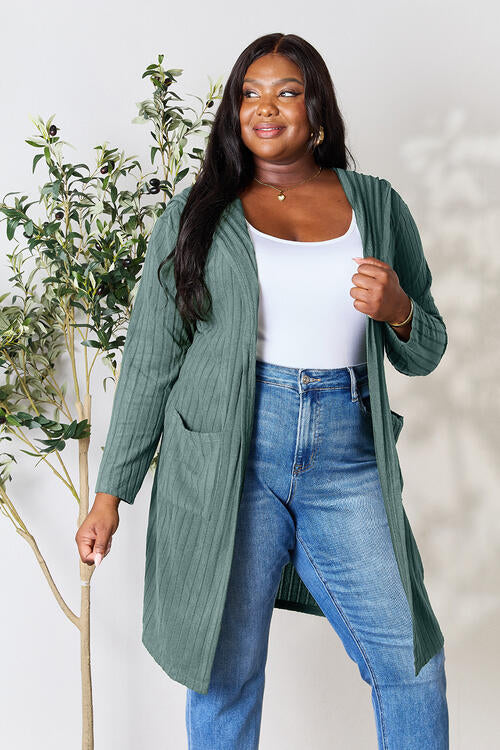 Basic Bae Full Size Ribbed Open Front Long Sleeve Cardigan king-general-store-5710.myshopify.com