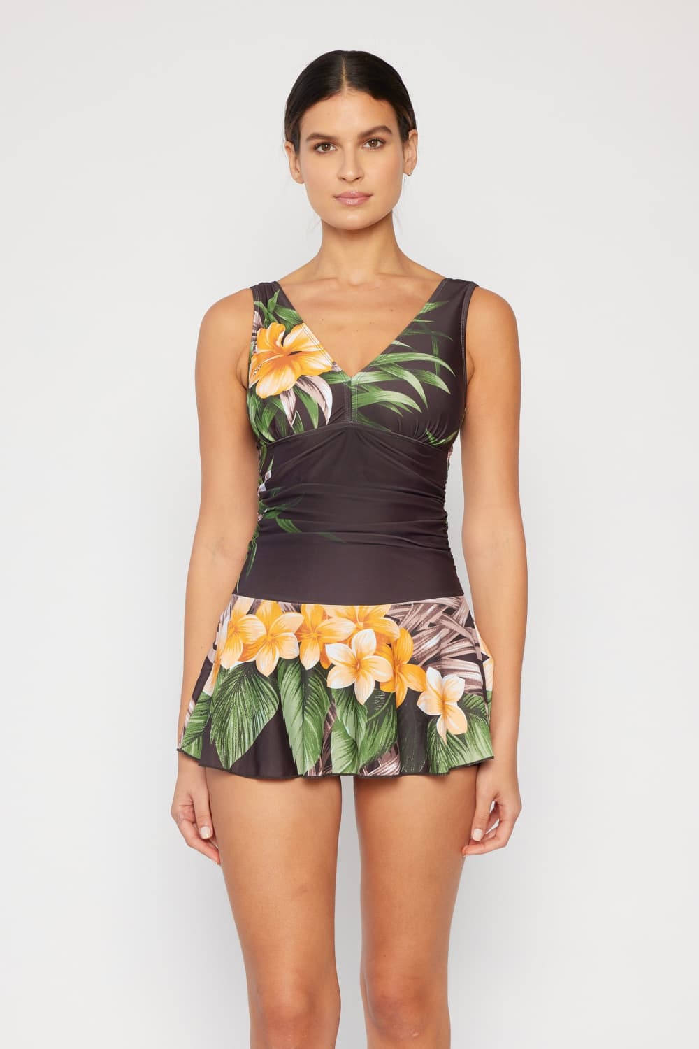 Marina West Swim Full Size Clear Waters Swim Dress in Aloha Brown king-general-store-5710.myshopify.com