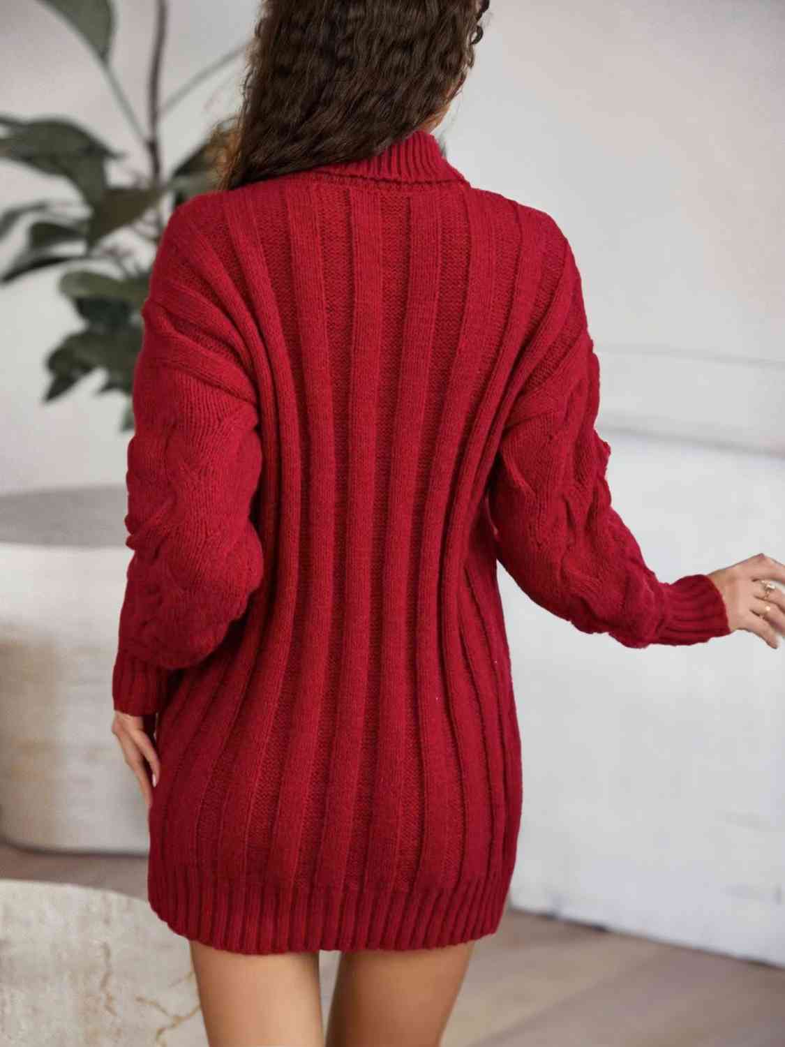 Cable-Knit Turtleneck Sweater Dress king-general-store-5710.myshopify.com