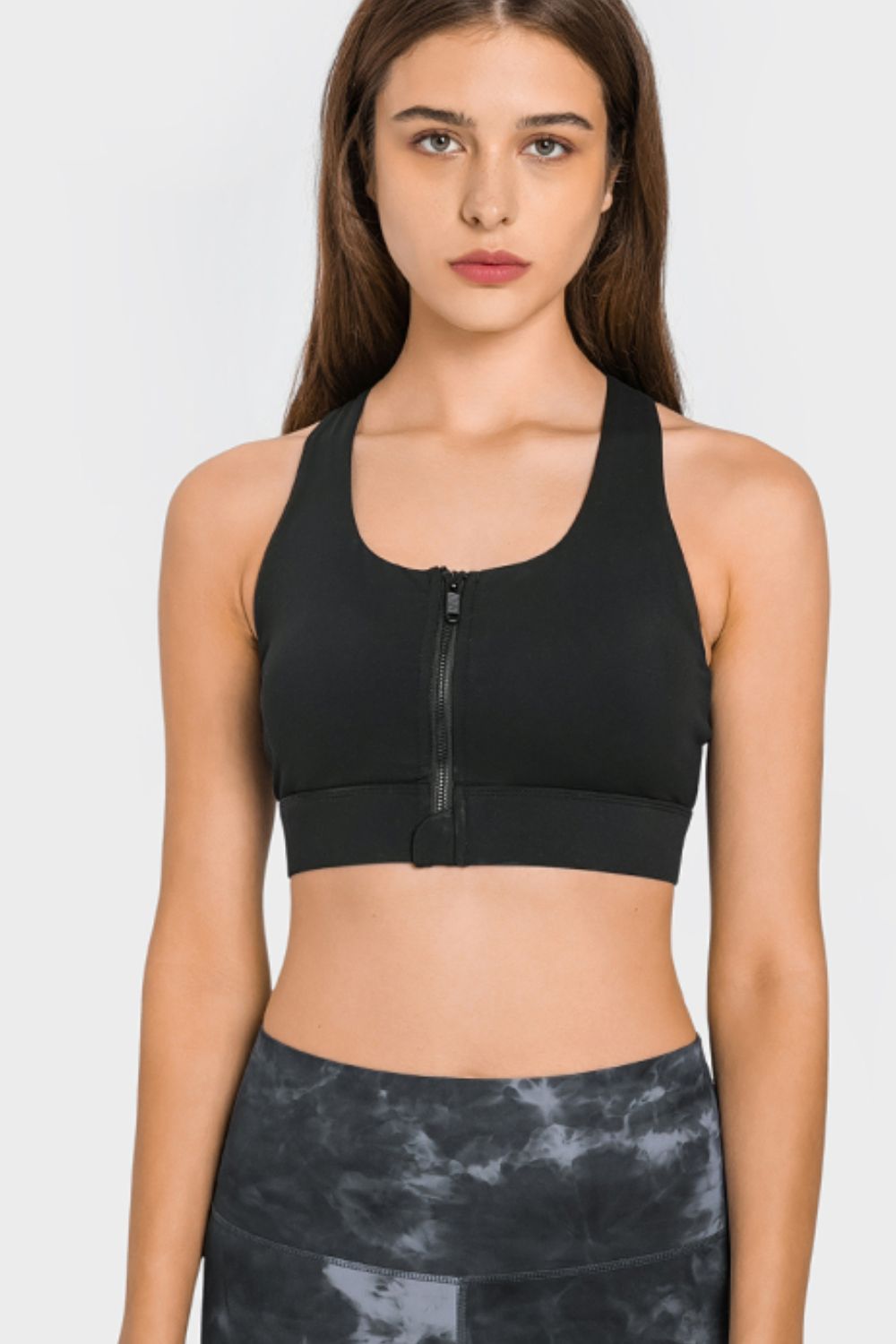 Zip Up Racerback Sports Bra king-general-store-5710.myshopify.com