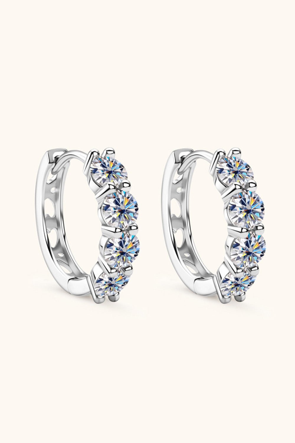 2.4 Carat Moissanite Huggie Earrings - Kings Crown Jewel Boutique