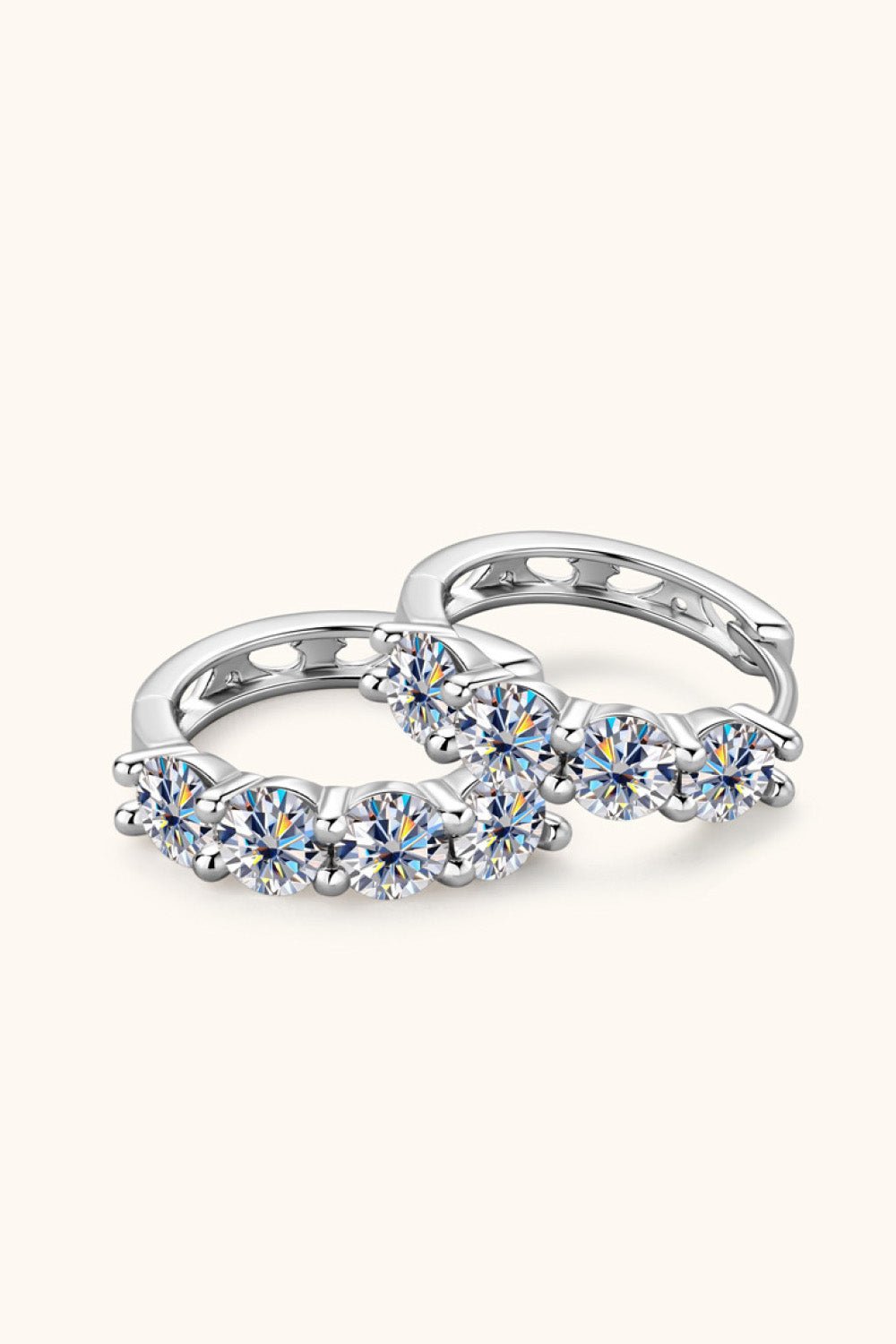 2.4 Carat Moissanite Huggie Earrings - Kings Crown Jewel Boutique