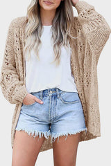 Openwork Open Front Long Sleeve Cardigan king-general-store-5710.myshopify.com