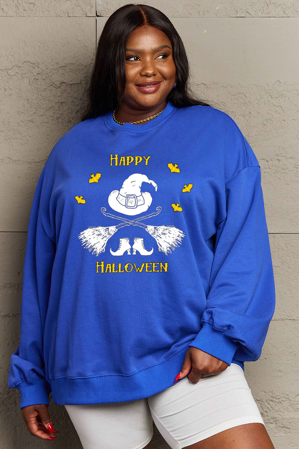 Simply Love Full Size HAPPY HALLOWEEN Graphic Sweatshirt king-general-store-5710.myshopify.com