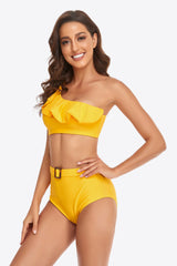 Ruffled One-Shoulder Buckled Bikini Set king-general-store-5710.myshopify.com