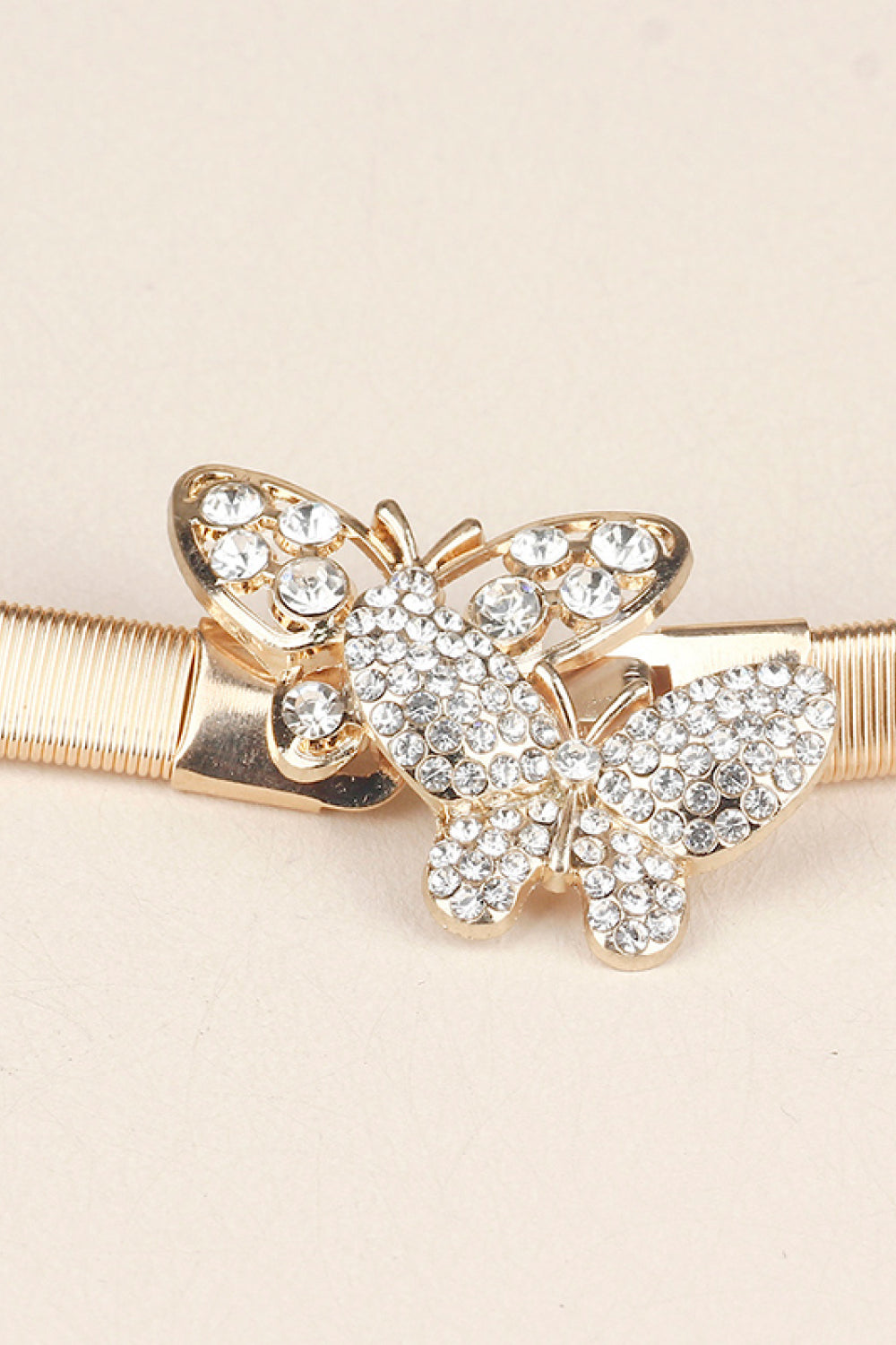 Rhinestone Butterfly Elastic Metal Belt king-general-store-5710.myshopify.com