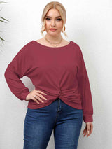 Plus Size Twisted Drop Shoulder T-Shirt king-general-store-5710.myshopify.com