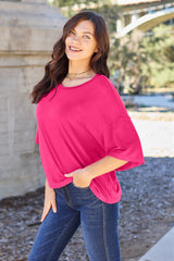 Basic Bae Full Size Round Neck Drop Shoulder T-Shirt king-general-store-5710.myshopify.com