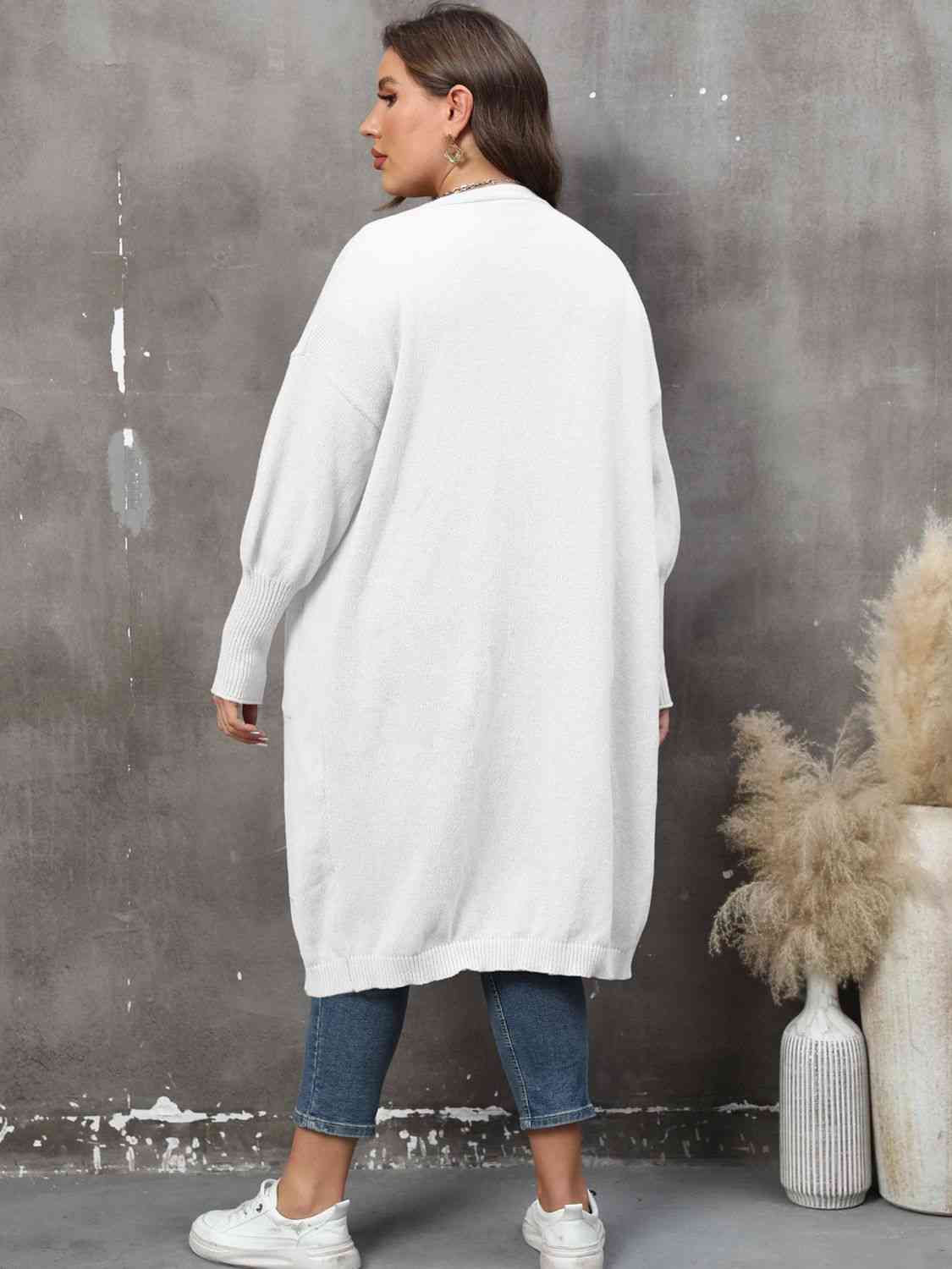 Plus Size Long Sleeve Pocketed Cardigan king-general-store-5710.myshopify.com