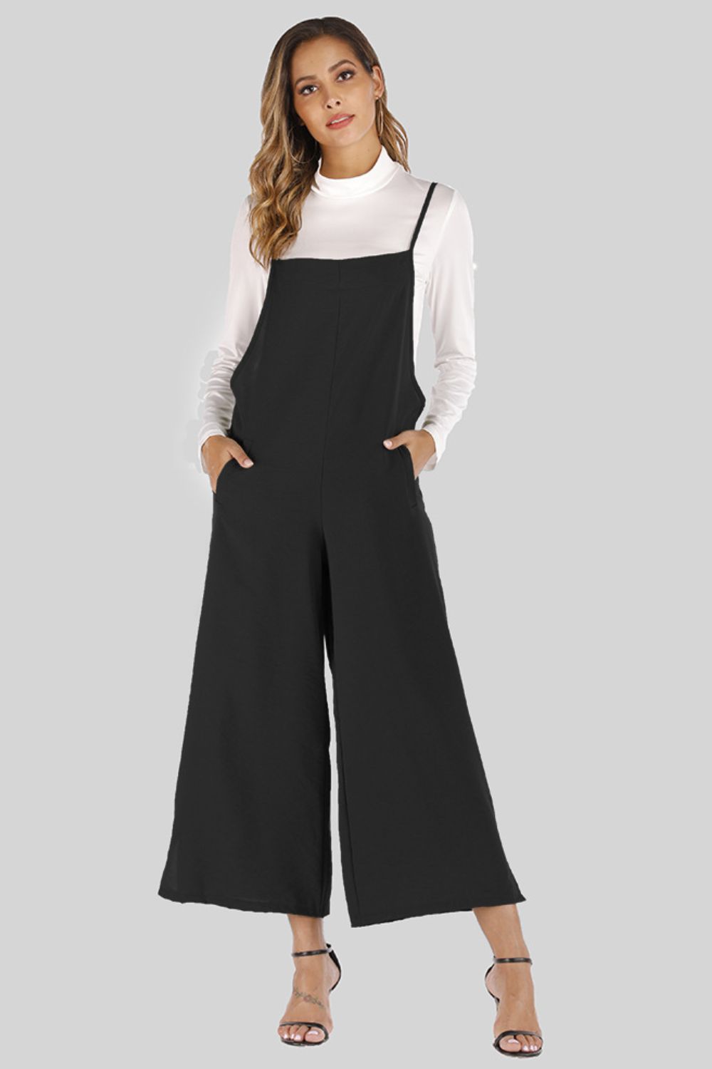 Full Size Cropped Wide Leg Overalls with Pockets king-general-store-5710.myshopify.com