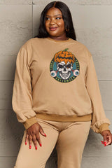 Simply Love Full Size Skull Graphic Sweatshirt king-general-store-5710.myshopify.com