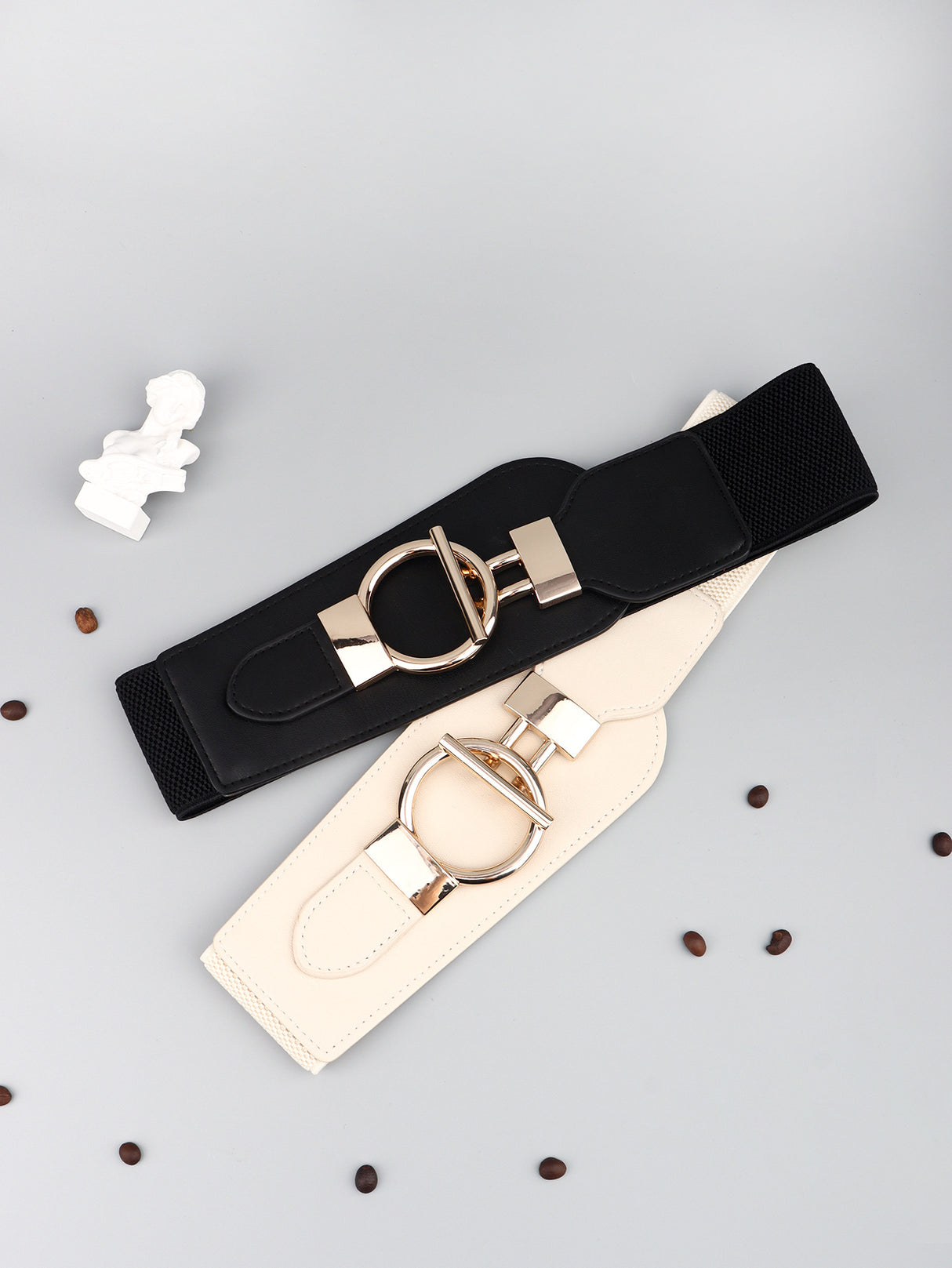 PU Elastic Wide Belt with Alloy Buckle king-general-store-5710.myshopify.com