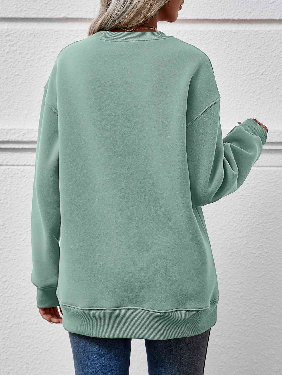 Round Neck Long Sleeve Sweatshirt king-general-store-5710.myshopify.com