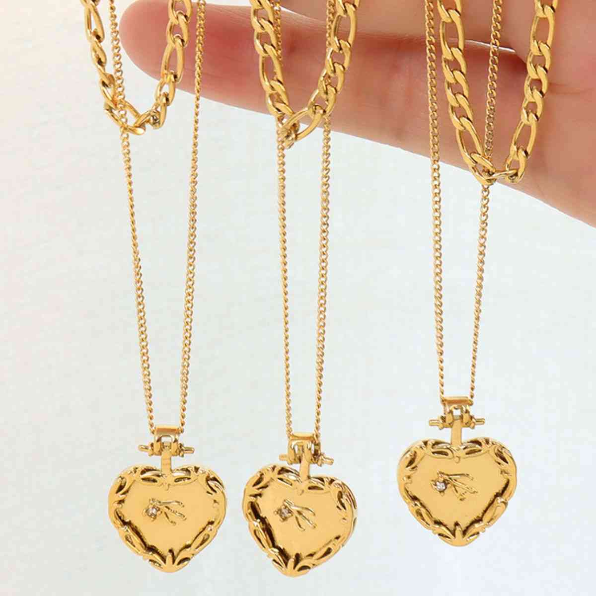 Heart Shape Double-Layered Stainless Steel Necklace king-general-store-5710.myshopify.com