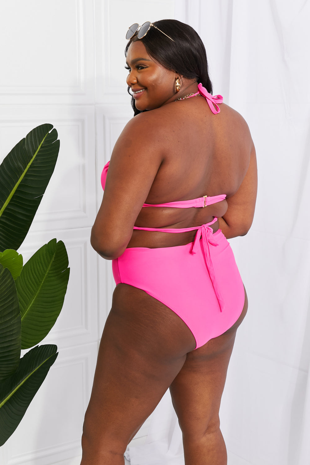 Marina West Swim Summer Splash Halter Bikini Set in Pink king-general-store-5710.myshopify.com