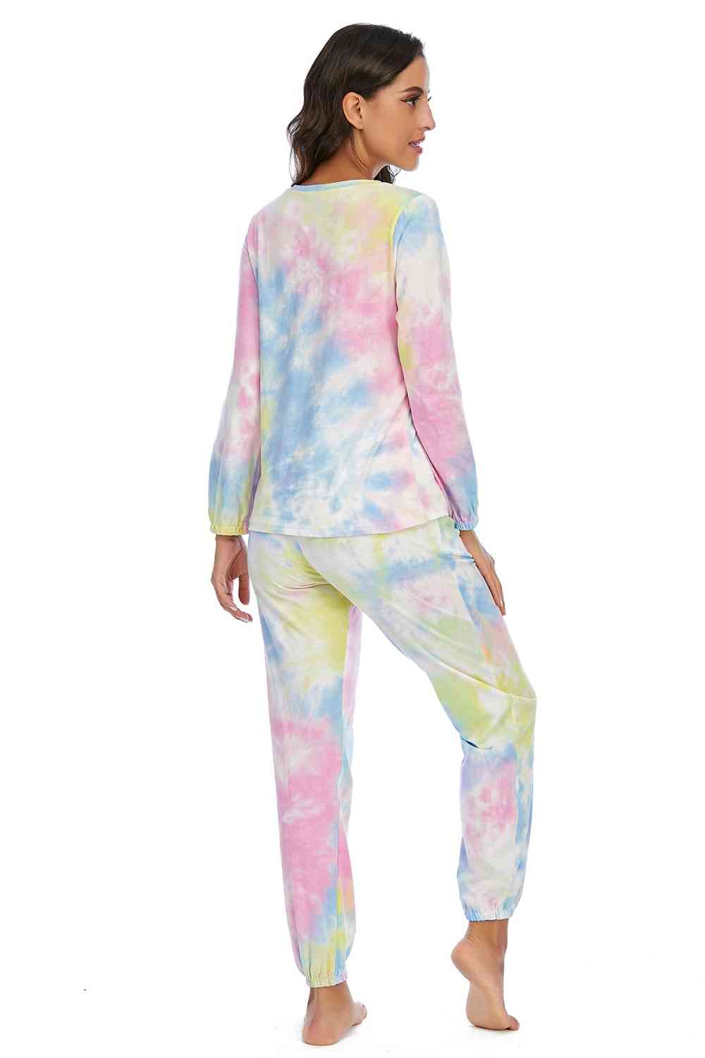 Tie-Dye Top and Drawstring Pants Lounge Set king-general-store-5710.myshopify.com