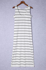 Striped Slit Sleeveless Maxi Dress king-general-store-5710.myshopify.com