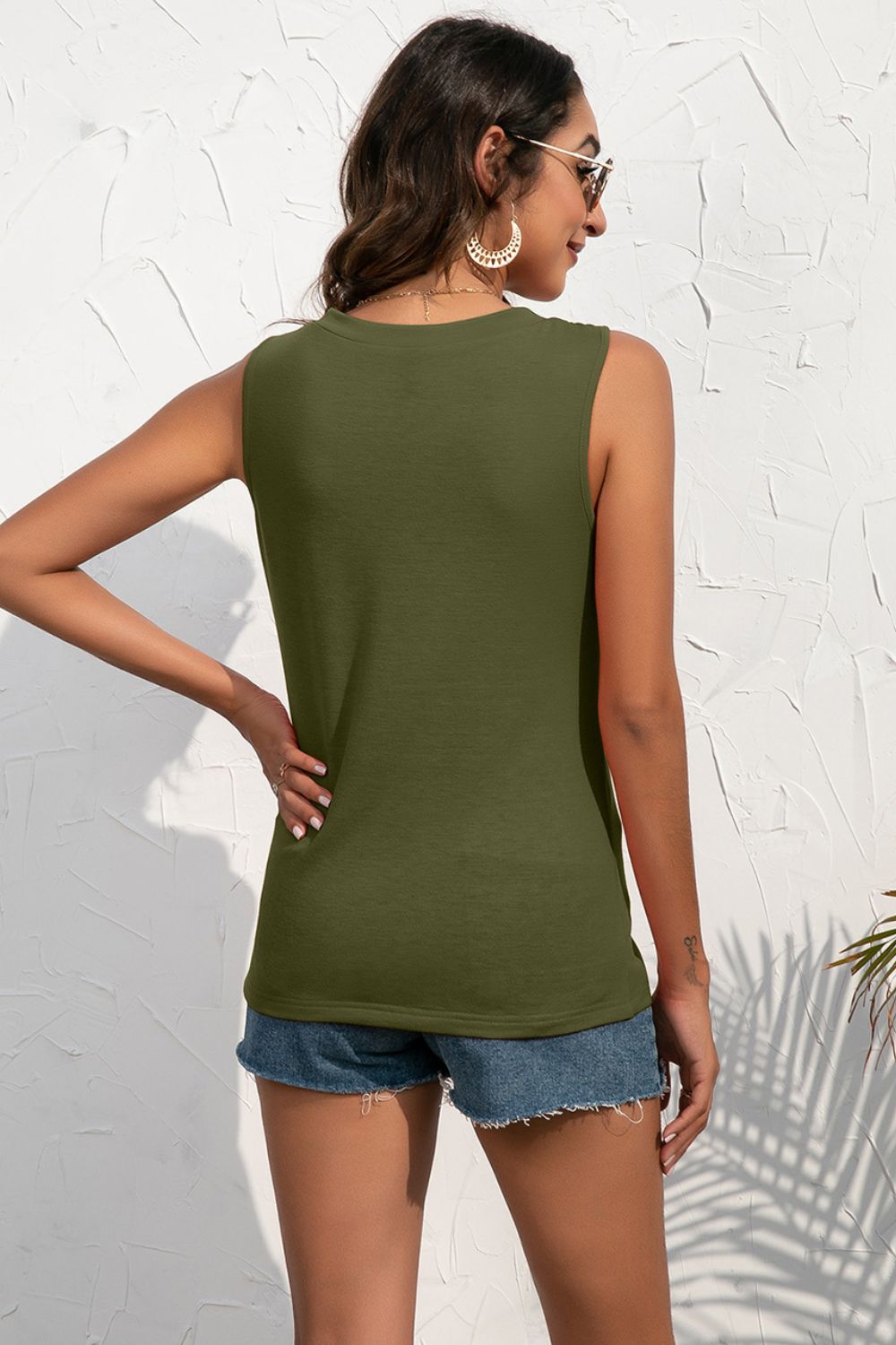 Buttoned Deep V Tank king-general-store-5710.myshopify.com