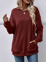 Dropped Shoulder Sweatshirt with Pockets king-general-store-5710.myshopify.com