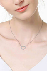 Adored Moissanite Platinum-Plated Heart Necklace king-general-store-5710.myshopify.com