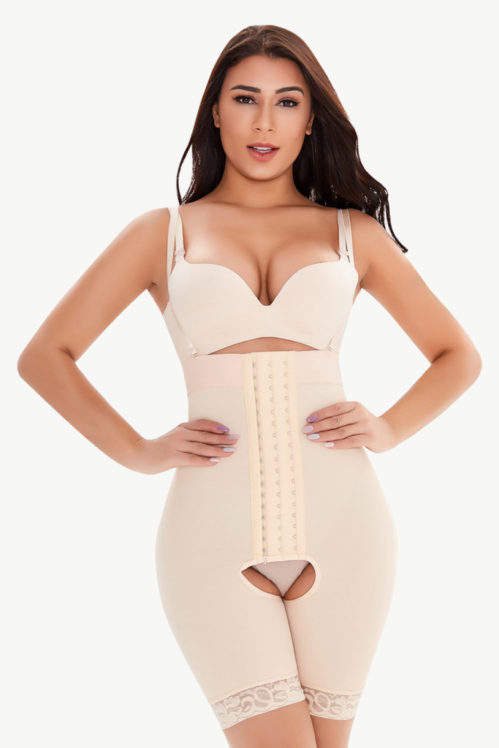 Full Size Hook-and-Eye Lace Trim Shaping Bodysuit king-general-store-5710.myshopify.com