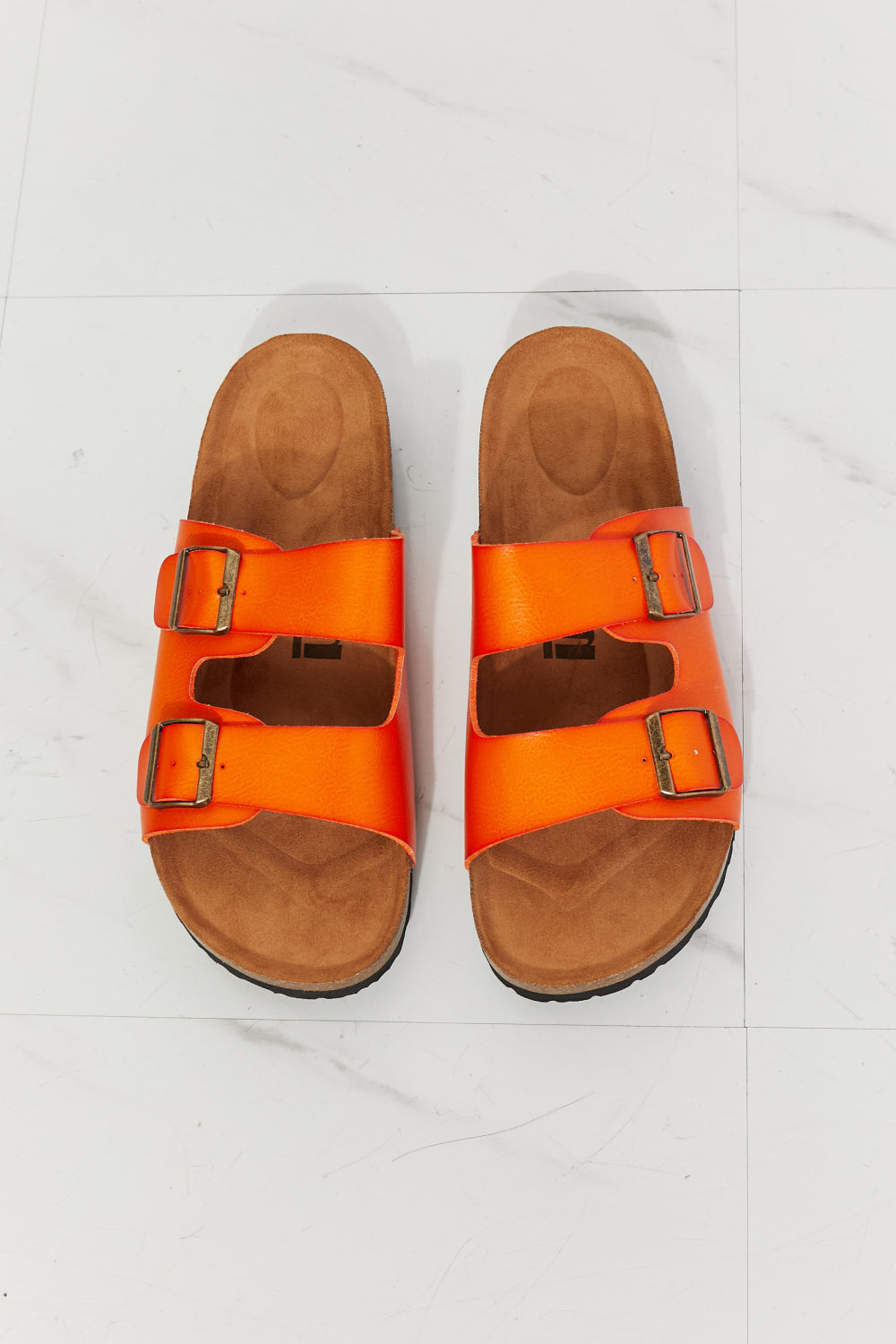 MMShoes Feeling Alive Double Banded Slide Sandals in Orange king-general-store-5710.myshopify.com