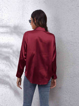 Collared Neck Buttoned Long Sleeve Shirt king-general-store-5710.myshopify.com