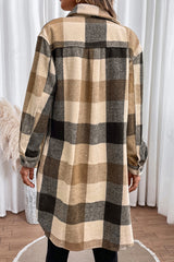 Plaid Button Down Longline Coat king-general-store-5710.myshopify.com