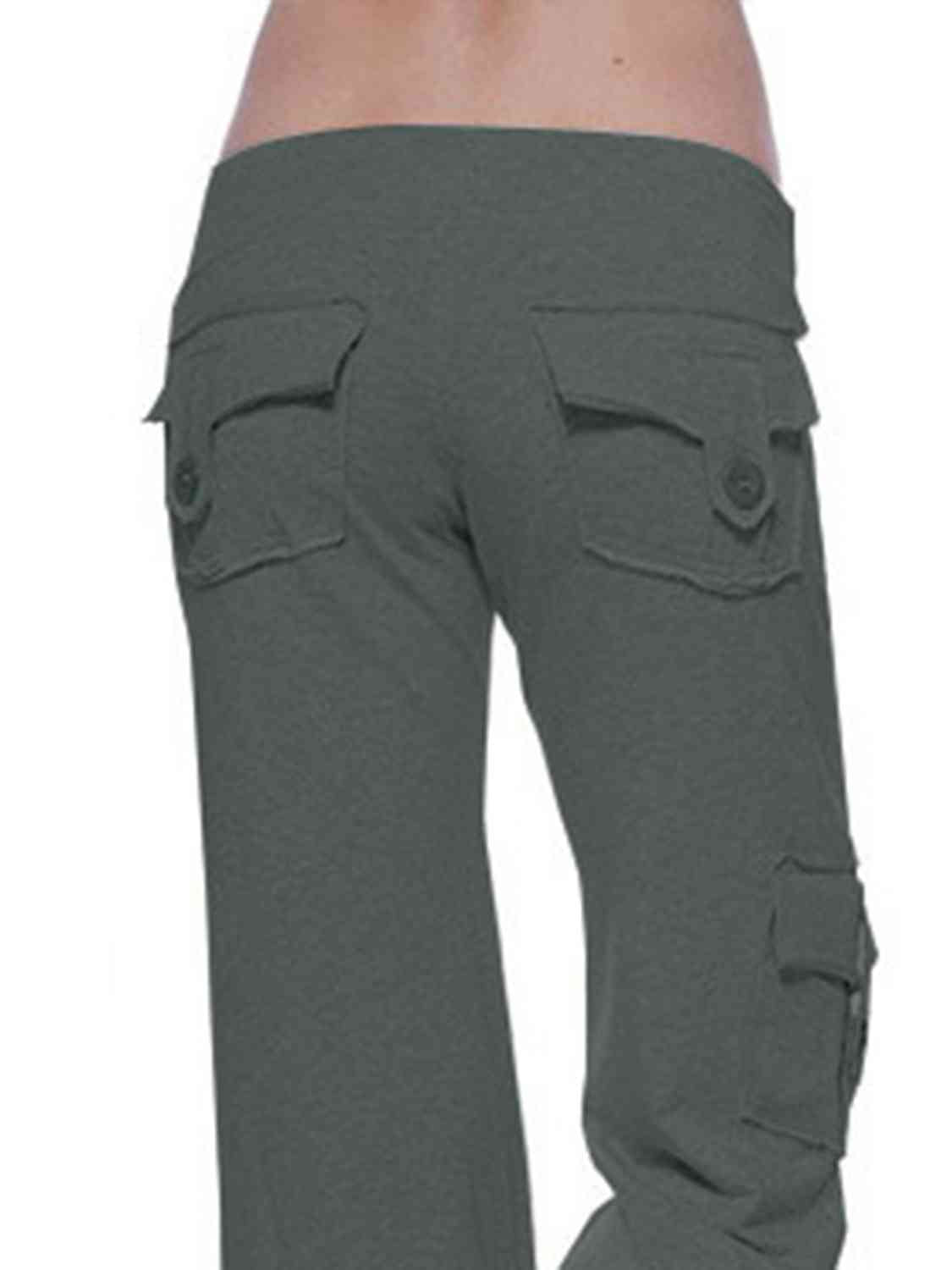 Mid Waist Pants with Pockets king-general-store-5710.myshopify.com