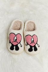 Melody Love Heart Print Plush Slippers king-general-store-5710.myshopify.com