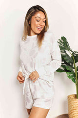 Double Take Floral Long Sleeve Top and Shorts Loungewear Set king-general-store-5710.myshopify.com