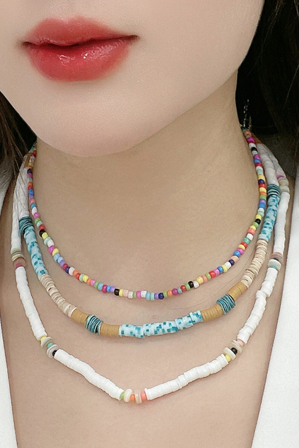 Multicolored Bead Necklace Three-Piece Set king-general-store-5710.myshopify.com