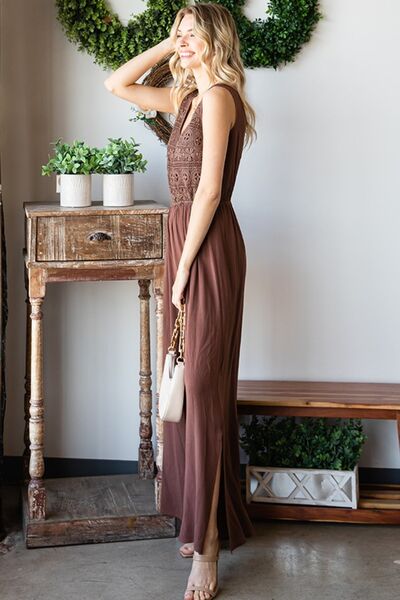 First Love Tie Back Sleeveless Slit Wide Leg Jumpsuit king-general-store-5710.myshopify.com