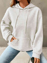 Textured Drawstring Drop Shoulder Hoodie king-general-store-5710.myshopify.com