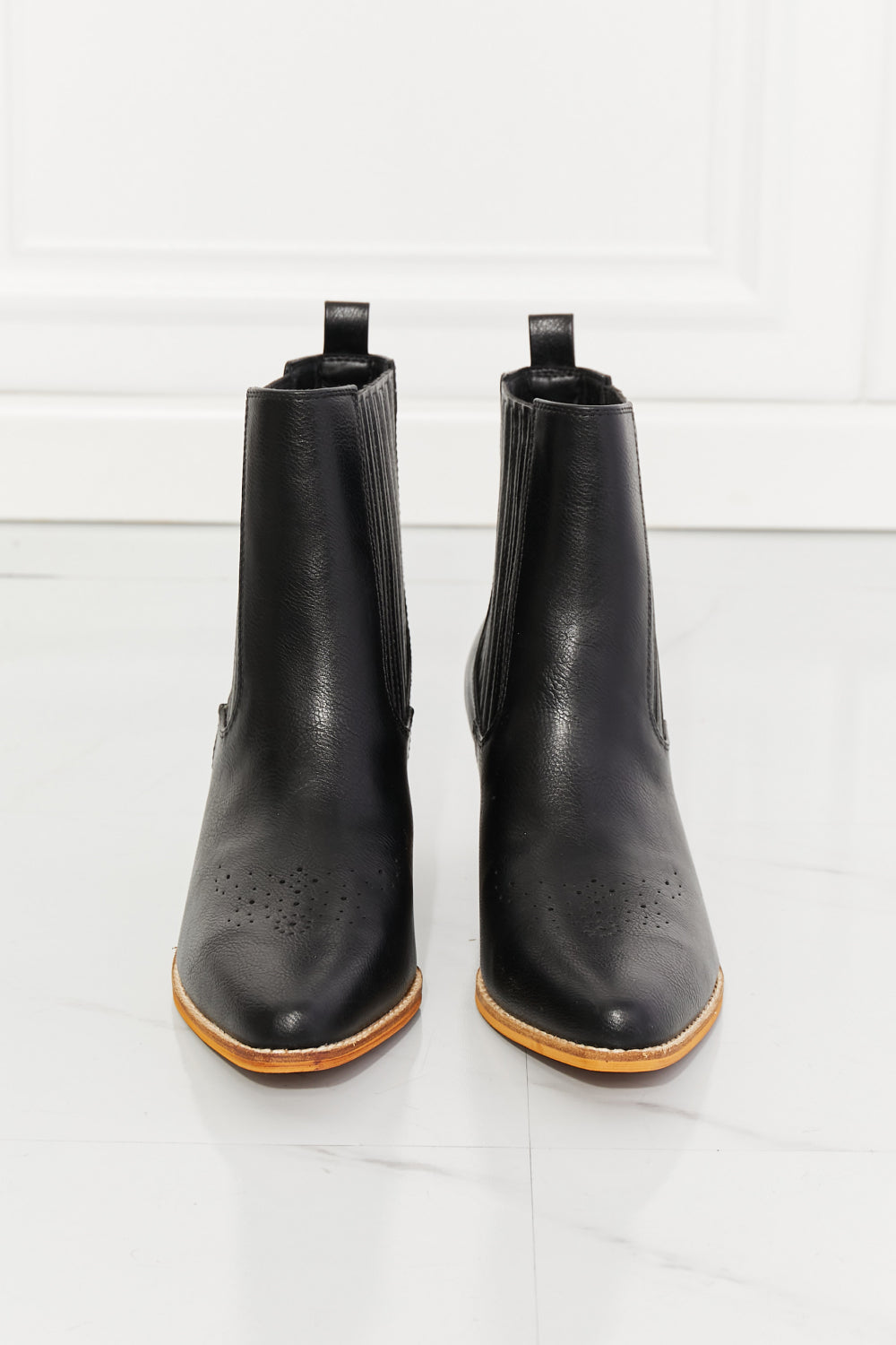 MMShoes Love the Journey Stacked Heel Chelsea Boot in Black king-general-store-5710.myshopify.com