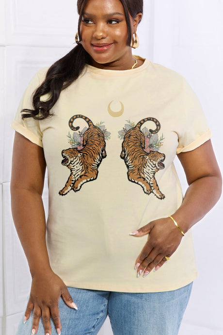 Simply Love Full Size Tiger Graphic Cotton Tee king-general-store-5710.myshopify.com