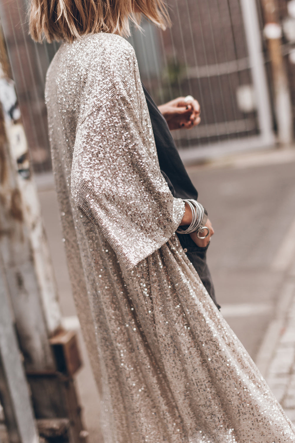 Sequin Open Front Duster Cardigan king-general-store-5710.myshopify.com