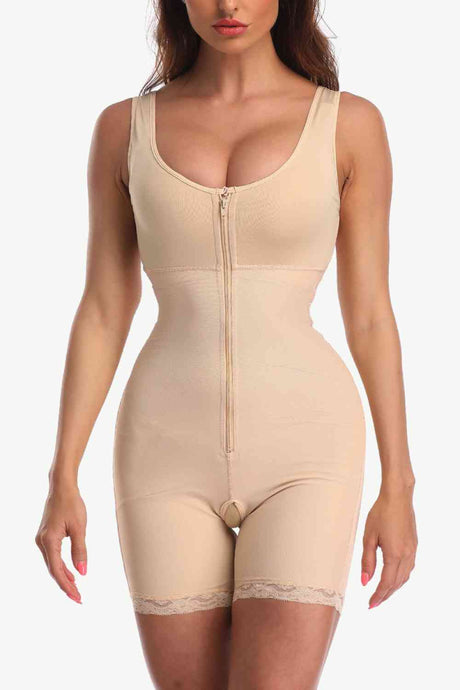 Full Size Zip-Up Lace Detail Shapewear king-general-store-5710.myshopify.com