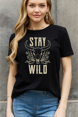 Simply Love Full Size STAY WILD Graphic Cotton Tee king-general-store-5710.myshopify.com