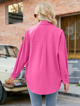 Button Up Collared Neck Long Sleeve Shirt king-general-store-5710.myshopify.com