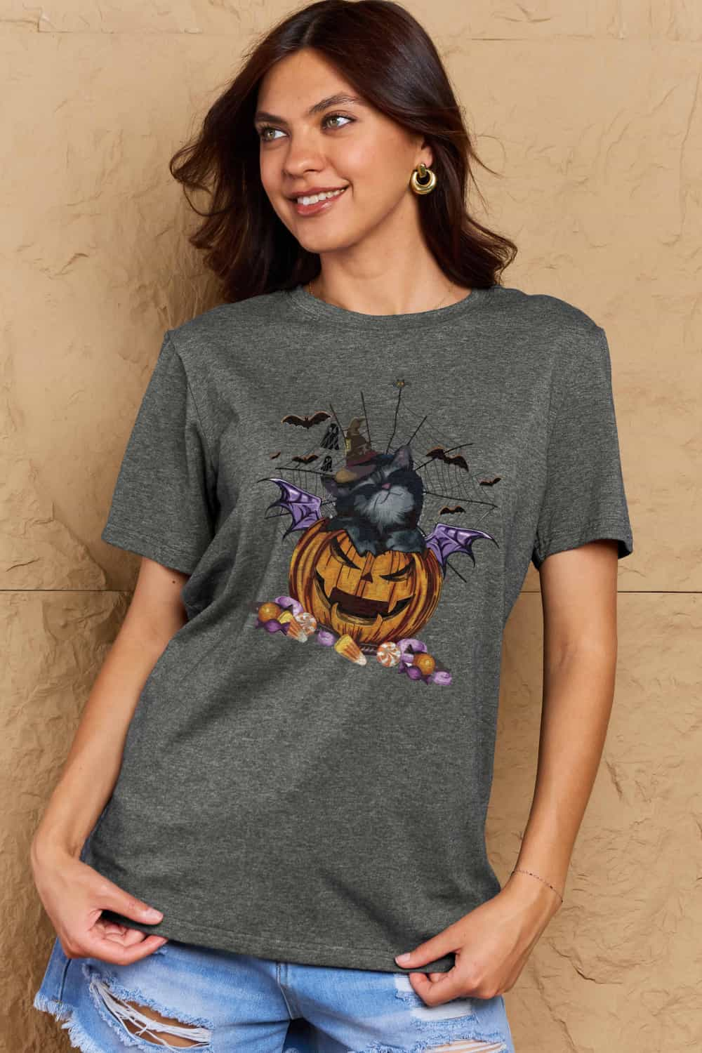 Simply Love Full Size Jack-O'-Lantern Graphic T-Shirt king-general-store-5710.myshopify.com