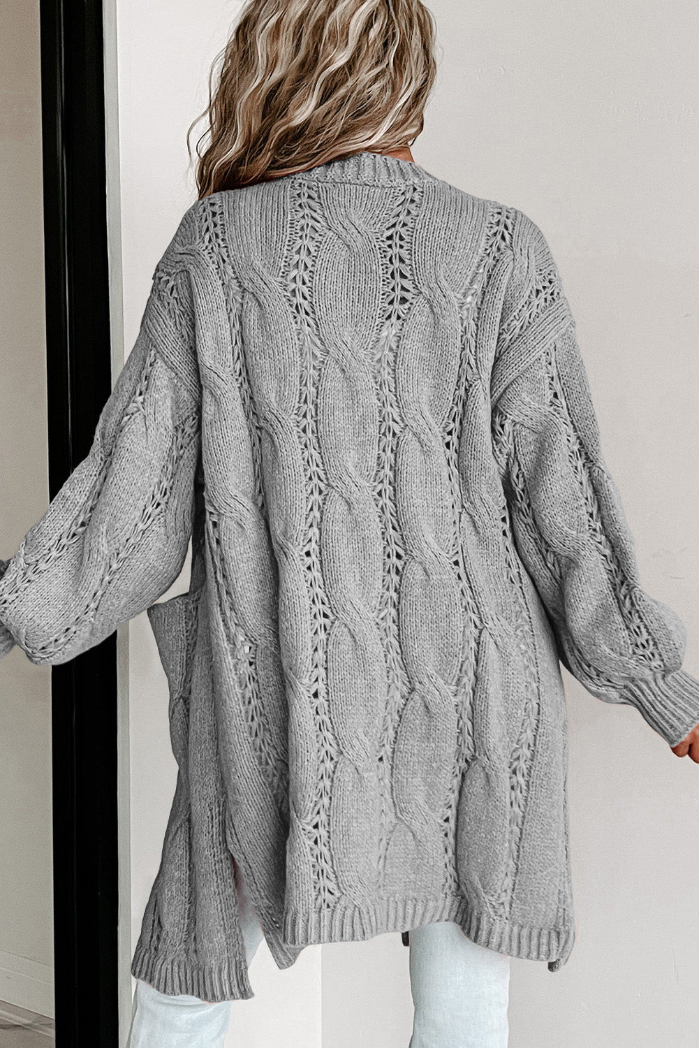 Cable-Knit Dropped Shoulder Cardigan king-general-store-5710.myshopify.com