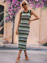 Striped Round Neck Sleeveless Midi Cover Up Dress king-general-store-5710.myshopify.com