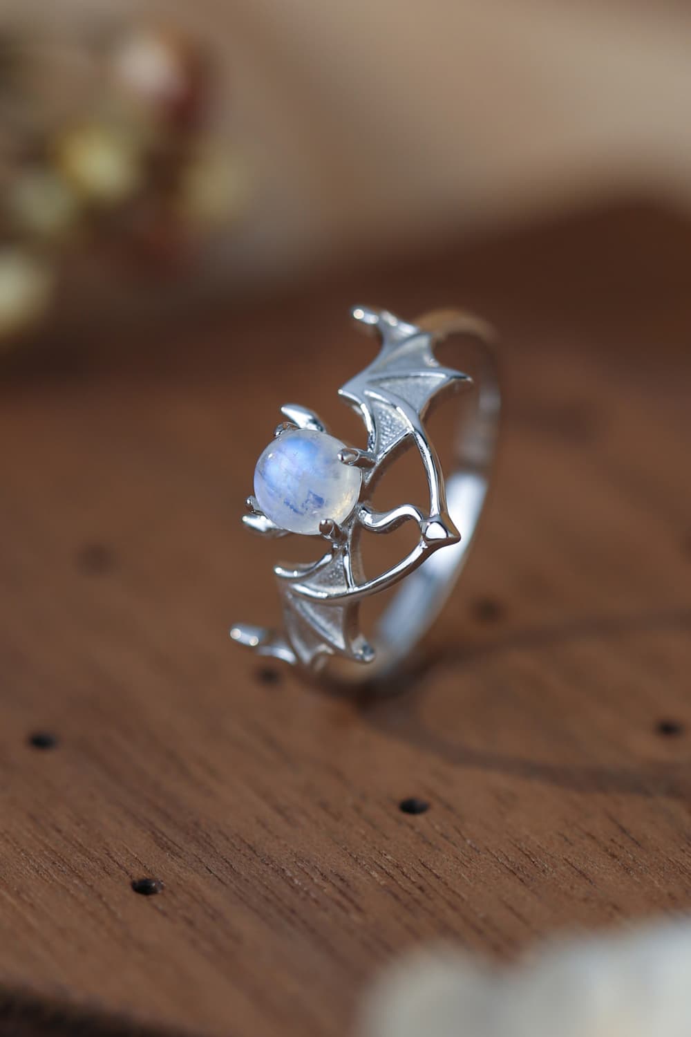 Moonstone Bat 925 Sterling Silver Ring king-general-store-5710.myshopify.com