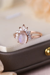 High Quality Natural Moonstone 18K Rose Gold-Plated 925 Sterling Silver Ring king-general-store-5710.myshopify.com