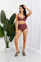 Marina West Swim Take A Dip Twist High-Rise Bikini in Ochre king-general-store-5710.myshopify.com