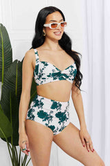 Marina West Swim Take A Dip Twist High-Rise Bikini in Forest king-general-store-5710.myshopify.com