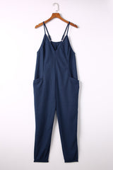 Spaghetti Strap Deep V Jumpsuit with Pockets king-general-store-5710.myshopify.com