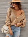 Heathered Lantern Sleeve Cardigan king-general-store-5710.myshopify.com