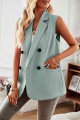 Double-Breasted Sleeveless Blazer king-general-store-5710.myshopify.com